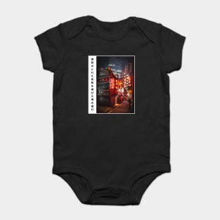 Japanese Night Life Lantern Aesthetic Design Baby Bodysuit